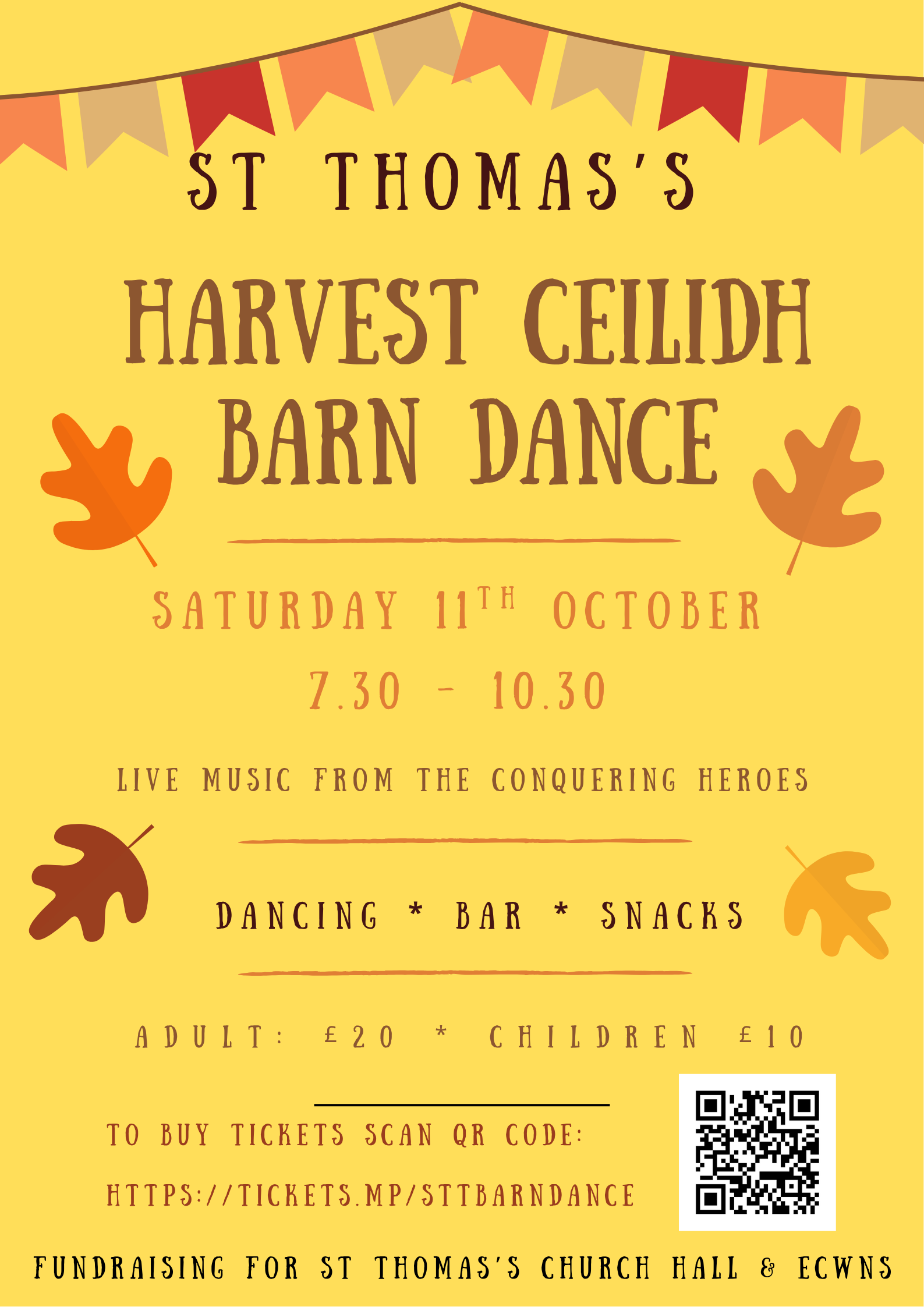 Saturday 11th October 2025: ‘Harvest Ceilidh Barn Dance’ at St. Thomas’.