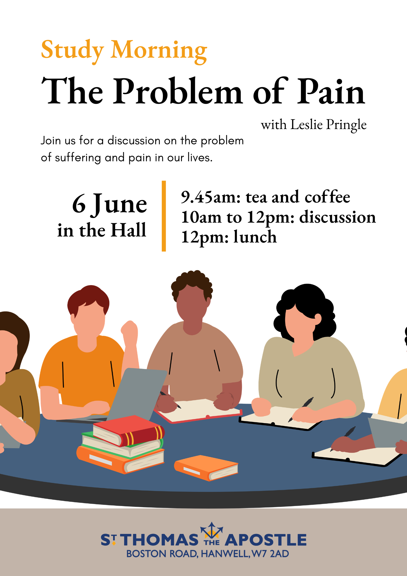Saturday 6 June 2026: ‘The Problem of Pain’ with Leslie Pringle. (10am – 2pm)