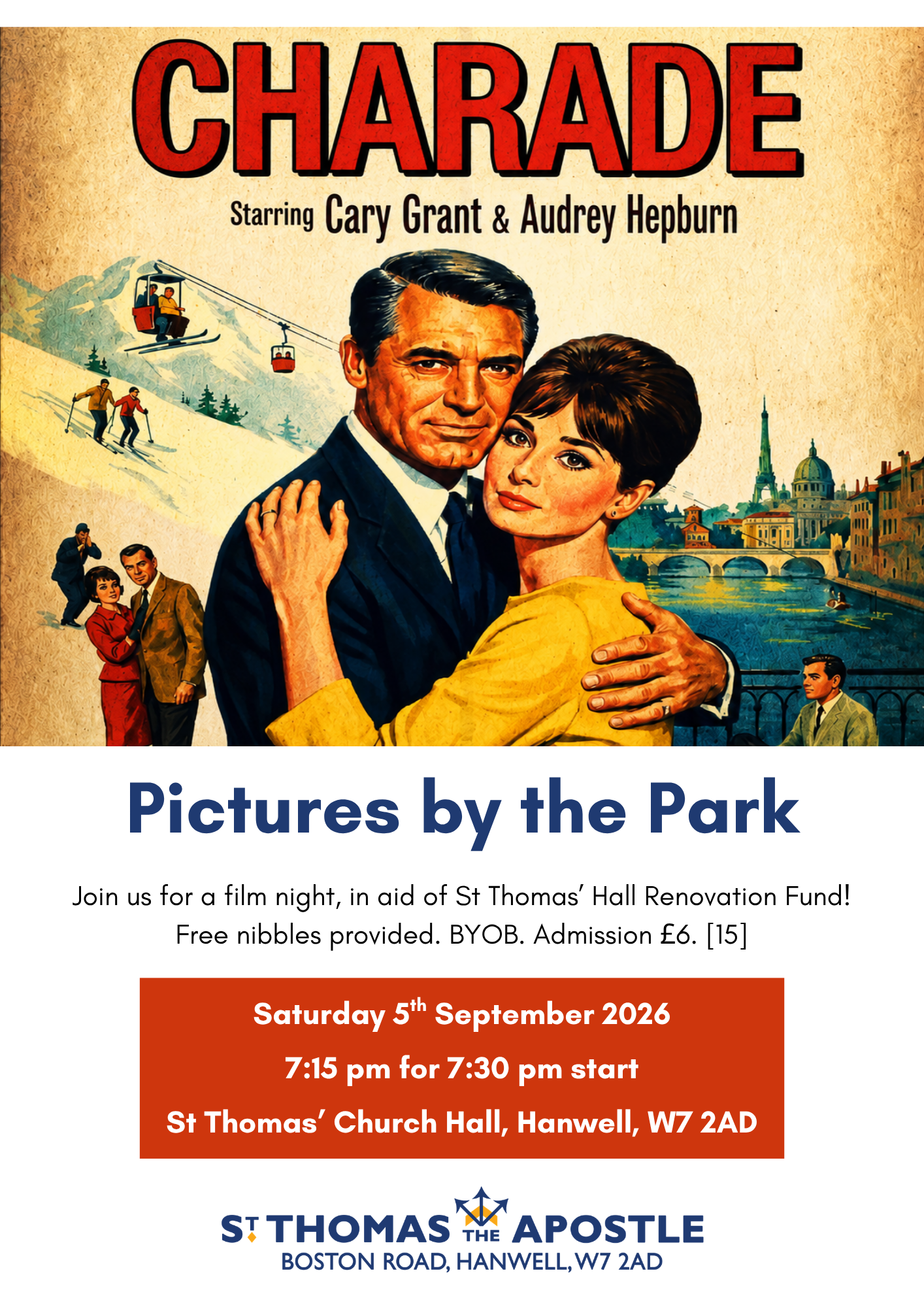 Saturday 5 September 2026: Pictures by The Park – ‘Charade’.
